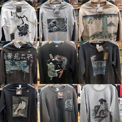 优衣库浮世绘长袖卫衣