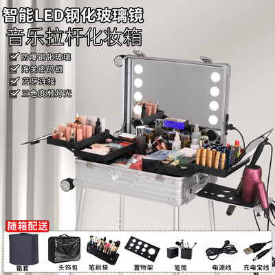 铝合金带灯专业化妆箱