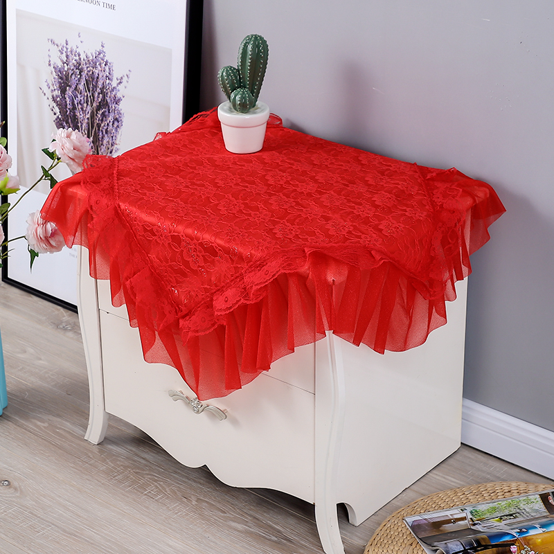 红色镂空绣花多用万能欧式蕾丝