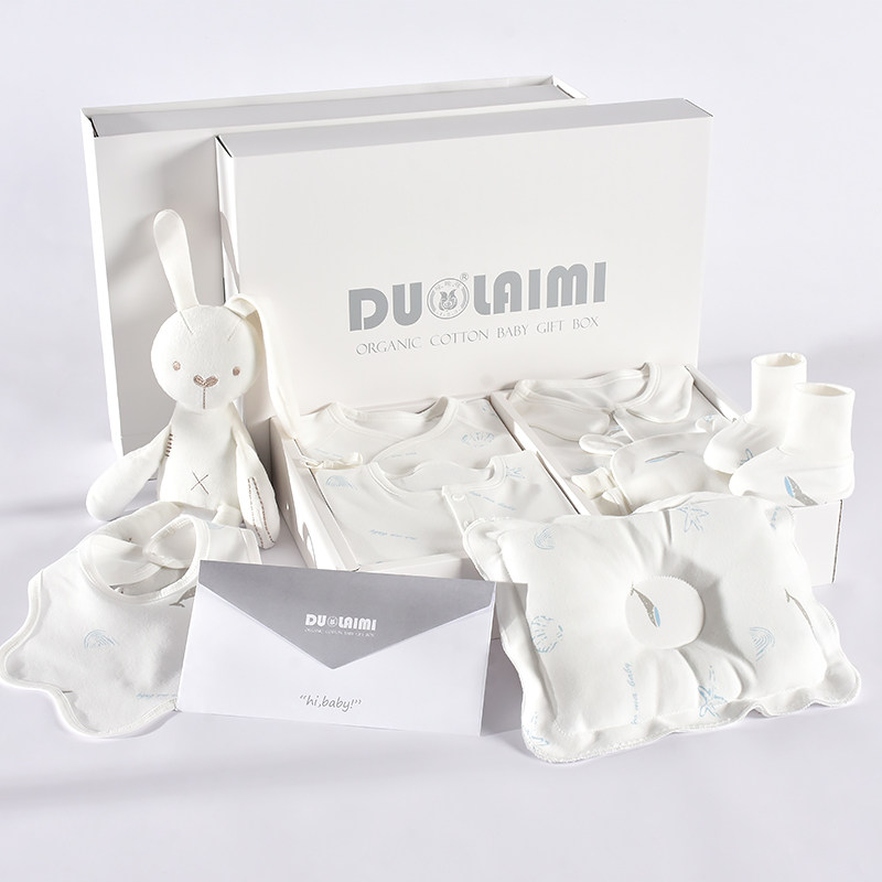 duolaimi婴儿礼盒套装新生儿衣服纯棉秋冬刚出生宝宝满月礼物用品