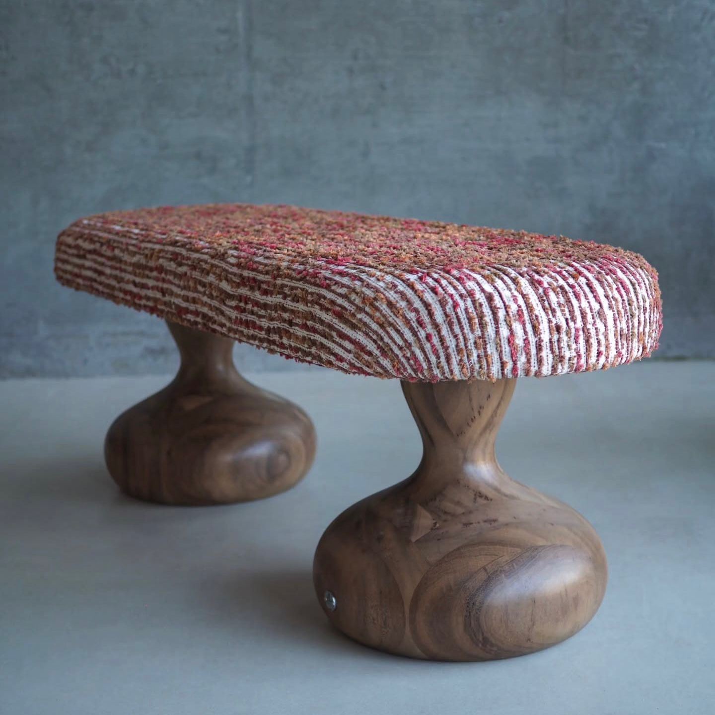 中古实木圆形床尾凳布艺长凳