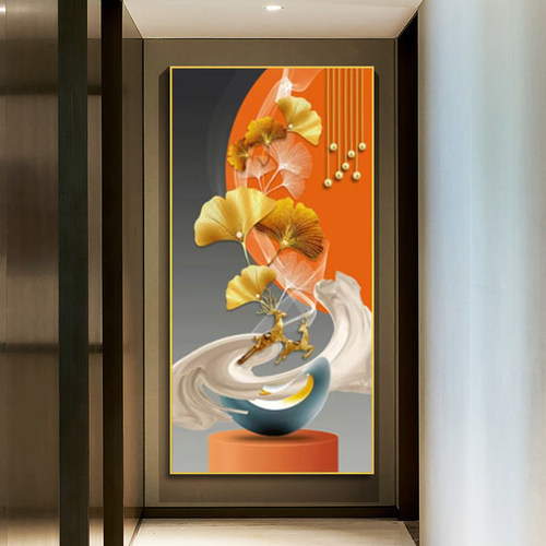 轻奢简约玄关贴画装饰画防水防污