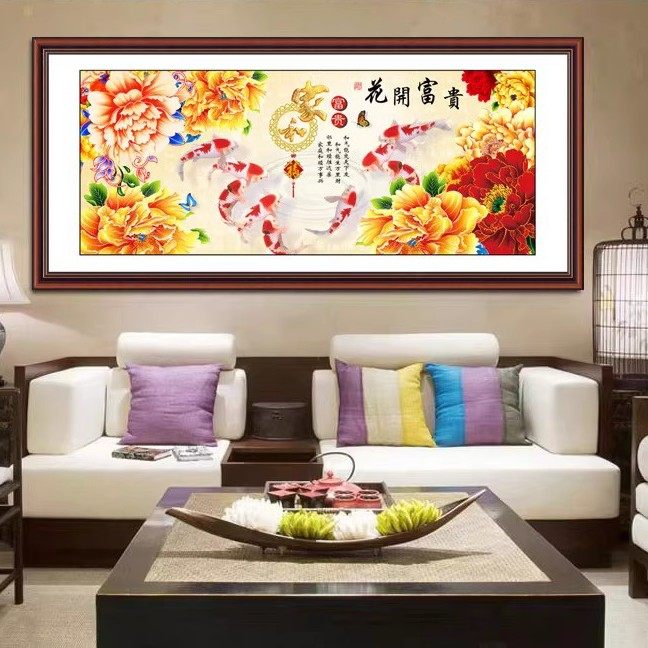 客厅山水画沙发背景壁画3d立体墙贴自粘装饰画墙壁贴纸极简墙贴画