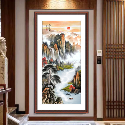 旭日东升玄关是装饰画中式
