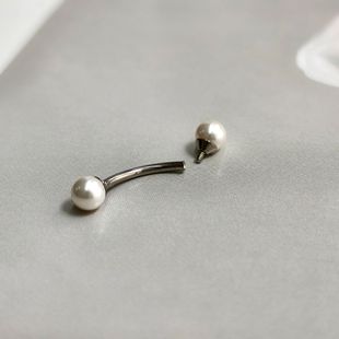rook耳钉钛合金施家珍珠施家钻眉钉弯杆双头植入级