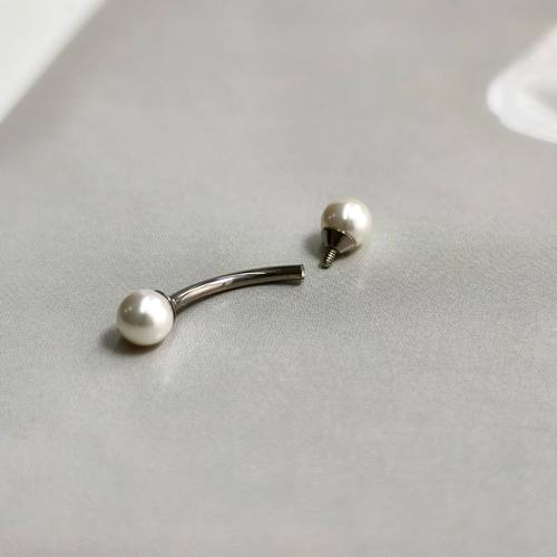 rook耳钉钛合金施家珍珠施家钻眉钉弯杆双头植入级