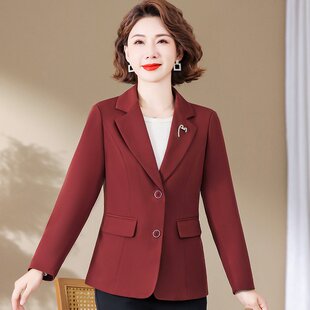 春天a01短款 中年气质洋气西装 小西服 外套中老年女妈妈装 w66春秋装