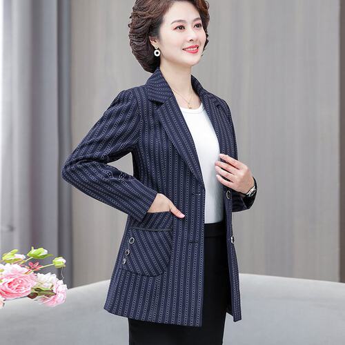 z33春秋外套中老年女士40岁50妈妈年轻洋气西装春装c02短款小西服