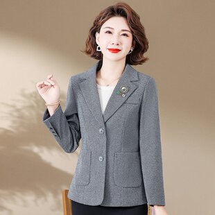 春天a05短款 中年气质洋气西装 小西服 外套中老年女妈妈装 w25春秋装