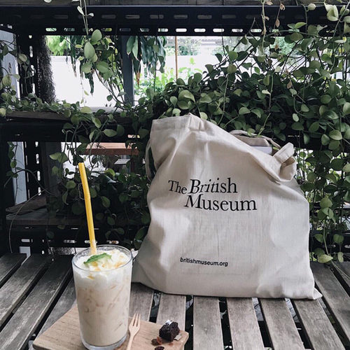 大英british博物馆字母帆布袋
