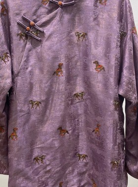 LC小马鎏金新中式外套新中式紫色国风宽松缎面小衫YS64-G421