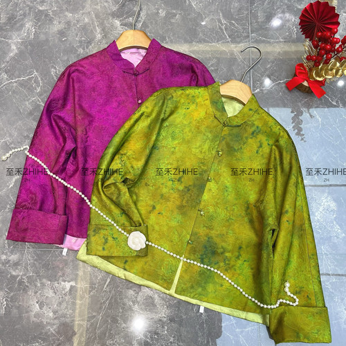 LC-上新极简大牌老钱新中式双面穿提花盘扣短外套YS3-t563