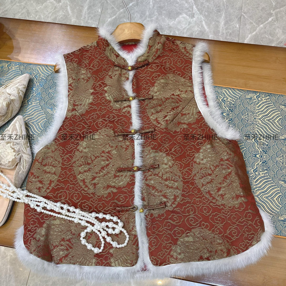 LC冬上新新中式时尚提花拼接百搭马甲YS3-t0147