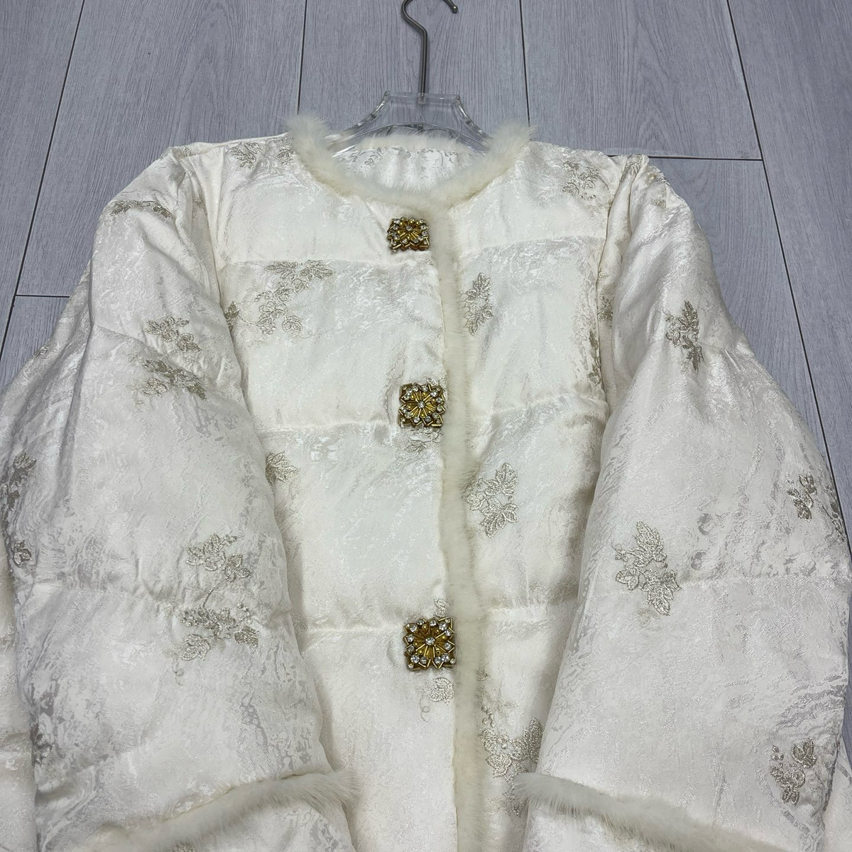 LC25冬上新中式提花刺绣圆领单排扣保暖羽绒服外套zl-77171399
