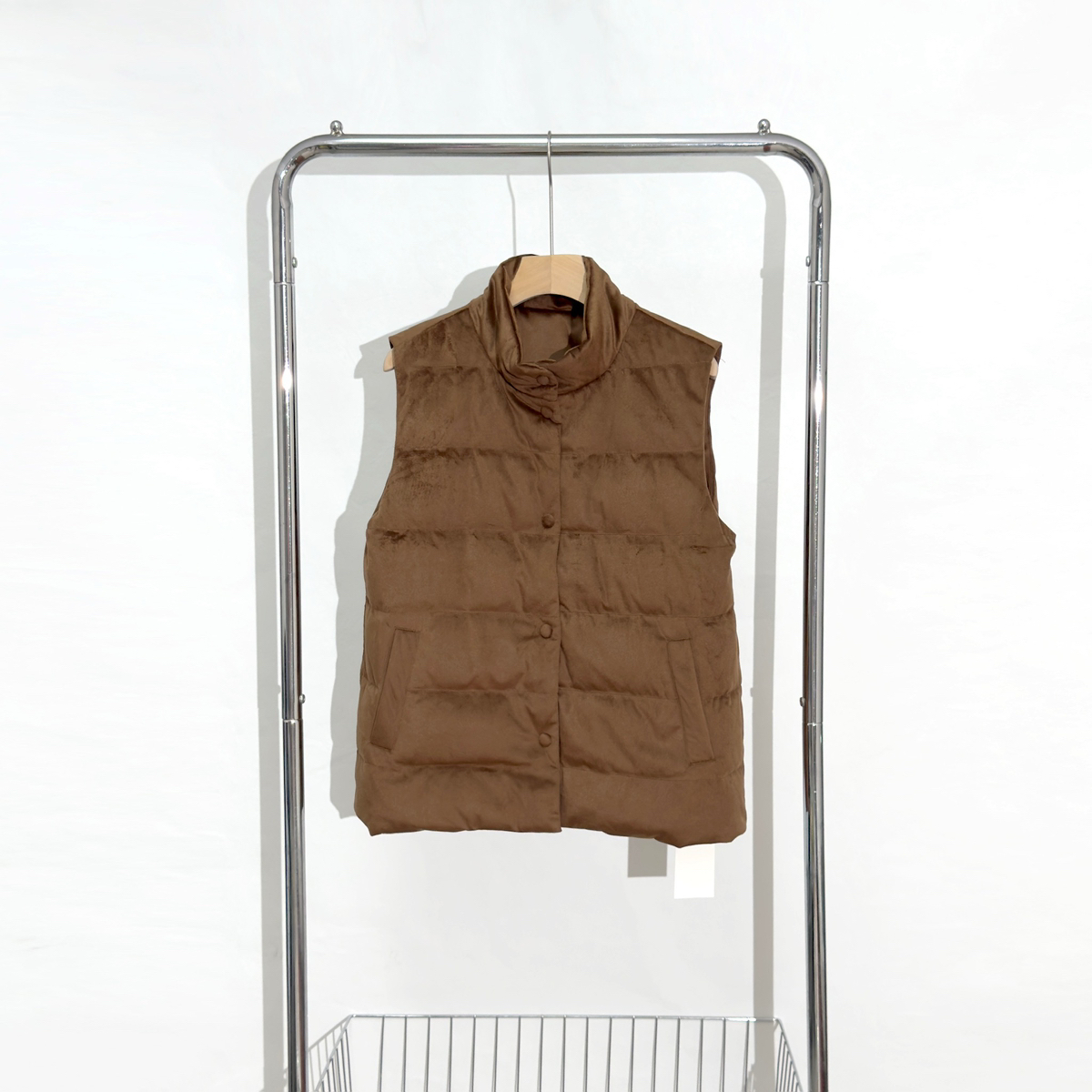 LC25年秋冬新品丝驼绒混纺拉绒通勤保暖上衣羽绒马甲zl-92437