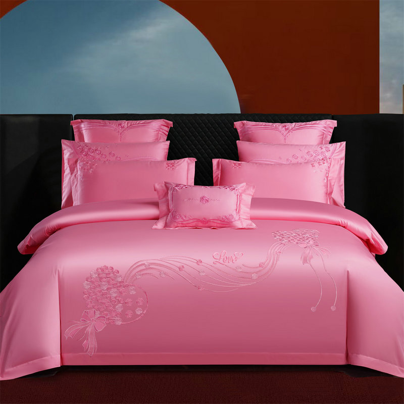 婚庆陪嫁粉色婚嫁喜被四件套
