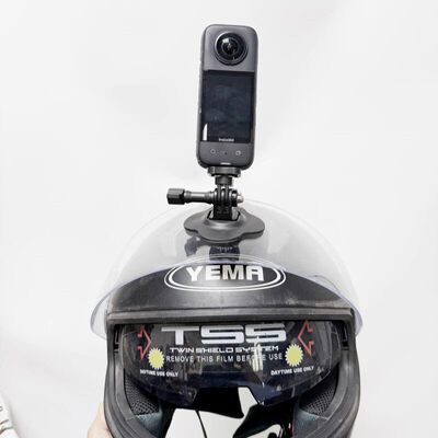 适用Gopro12/11/10/9/8大疆Action4弧形曲面一体底座头盔固定支架