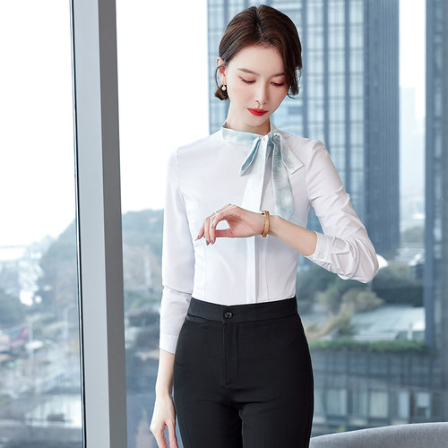 长袖衬衫气质前台工作服套裙正装