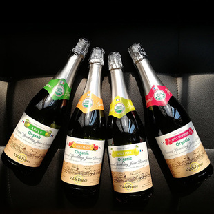 法国沃迪安苹果树莓味无醇起泡酒女士婚庆聚会气泡香梨水蜜桃苹果