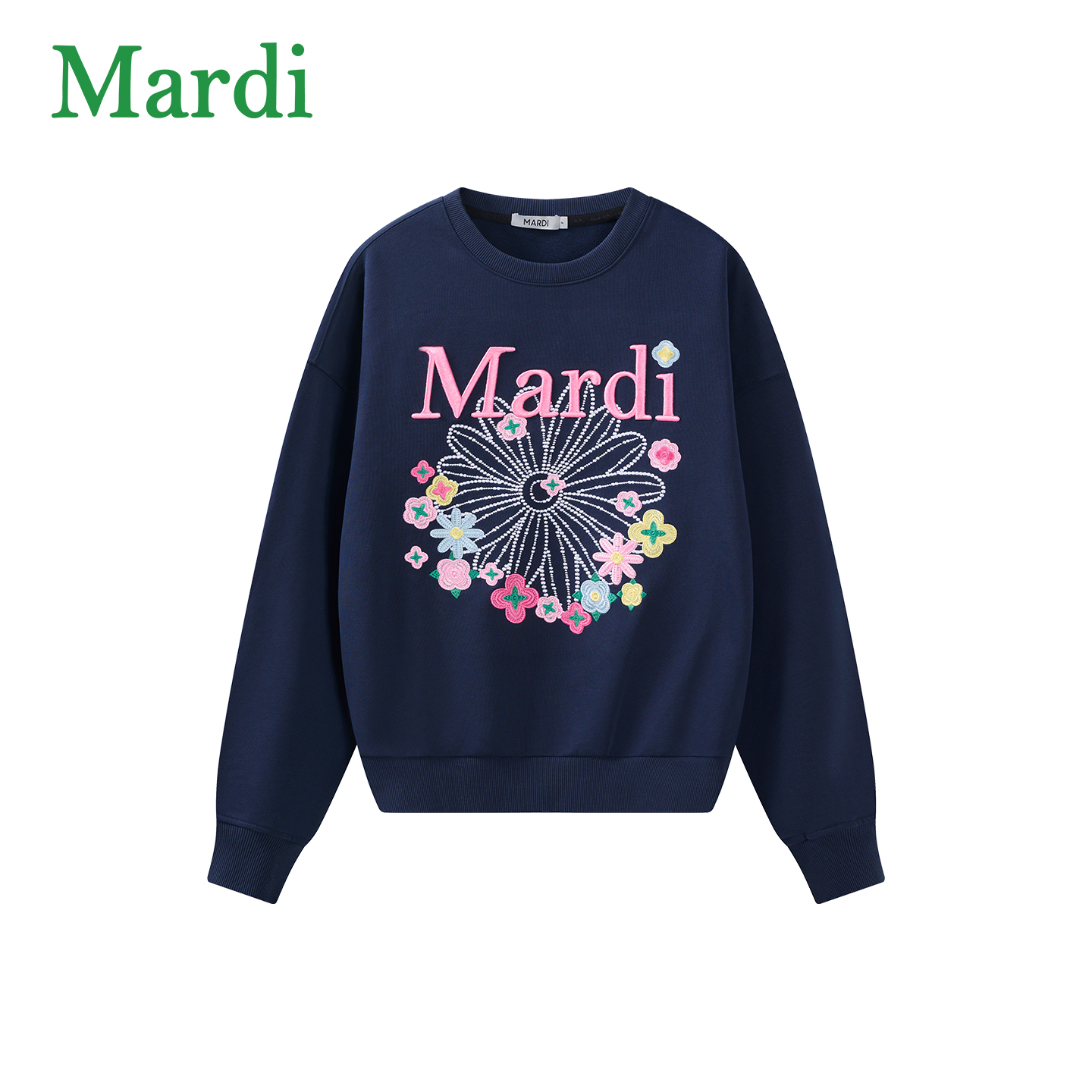 MARDI官方正品秋冬新款经典小雏菊ins风刺绣卫衣女士秋季上衣