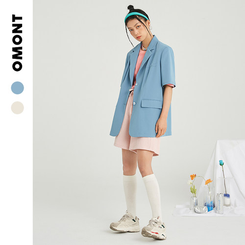 omont蛋挞家复古短袖女夏季薄款