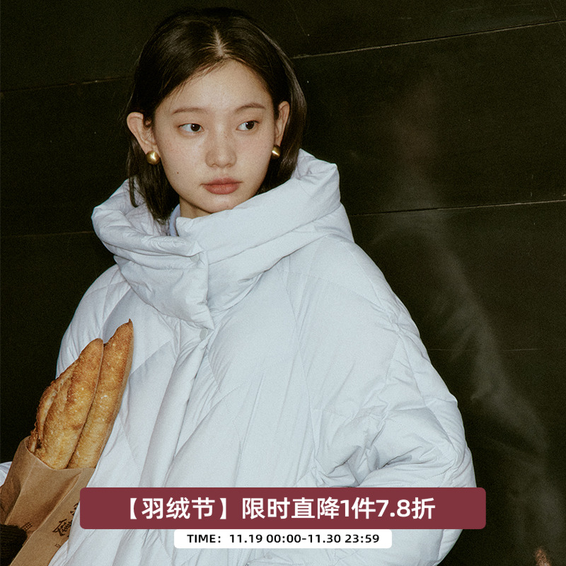 omont蛋挞家通勤中长款羽绒服