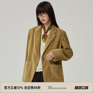 omont蛋挞家 复古高级感拼接设计西装外套春秋中古感宽松休闲西服