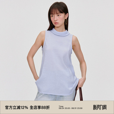 肌理面料/薄纱小立领小衫