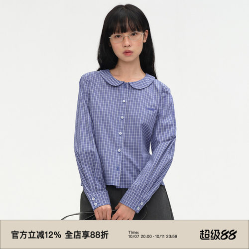 廓形/娃娃领/后腰调节/长袖衬衫