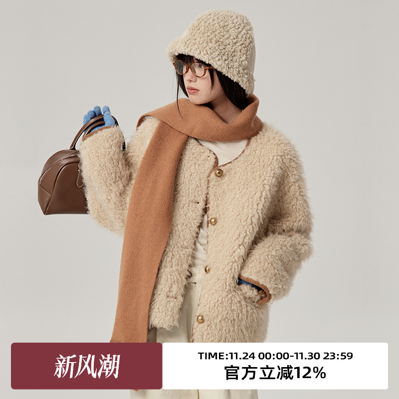 omont蛋挞家复古常规短外套