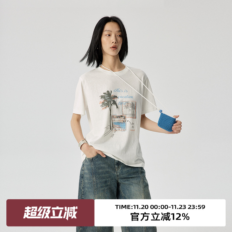 omont蛋挞家短袖常规印花