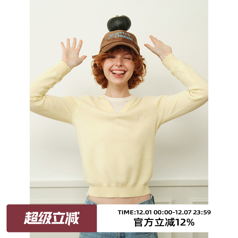 基础款全羊毛假两件针织毛衣