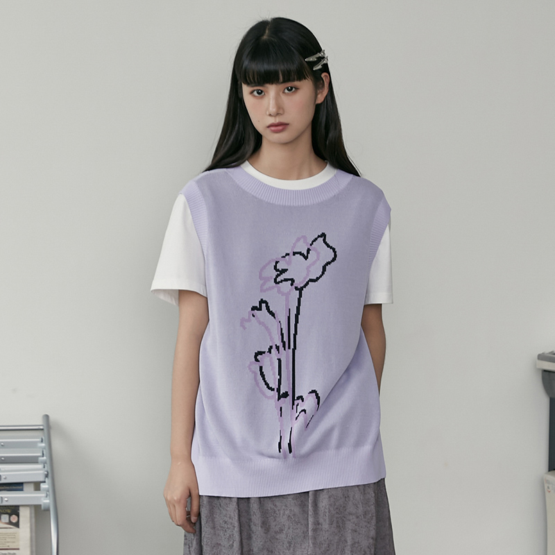 omont蛋挞家两穿提花v领针织衫