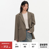 omont蛋挞复古毛边设计感宽松休闲西装 外套 20点新品 9折