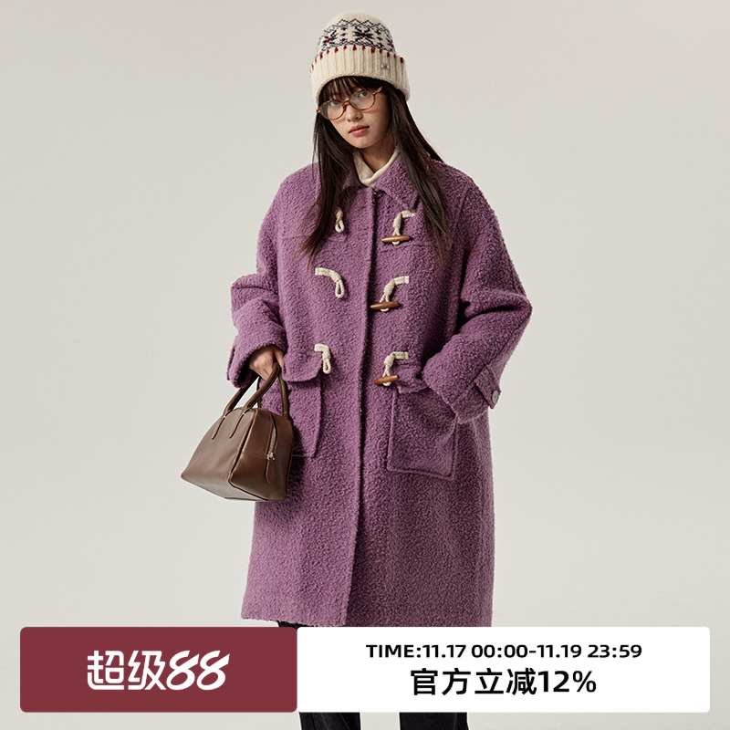 omont蛋挞家中长毛呢外套