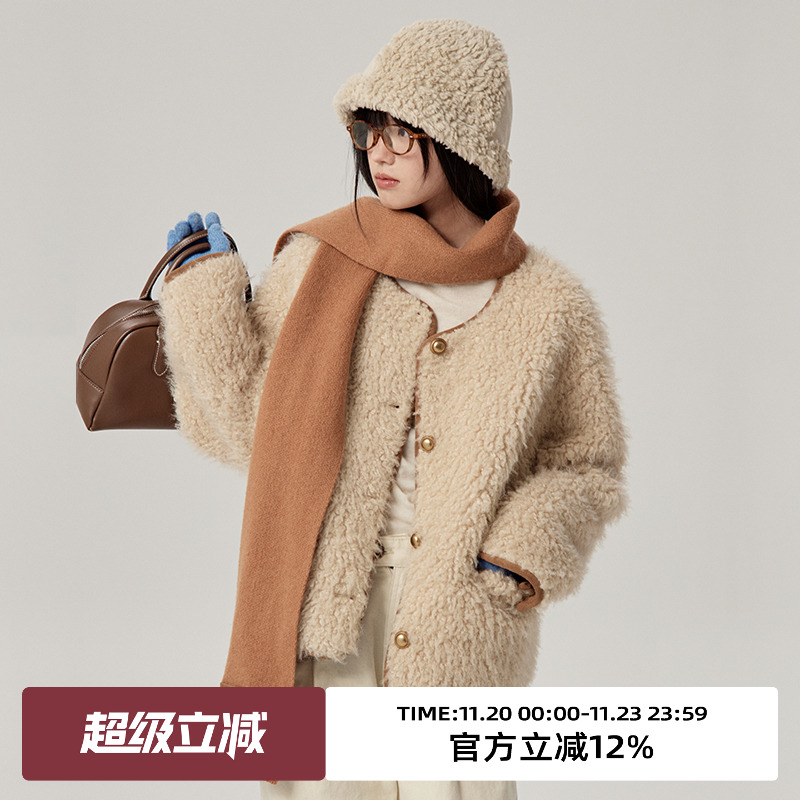 omont蛋挞家复古常规短外套