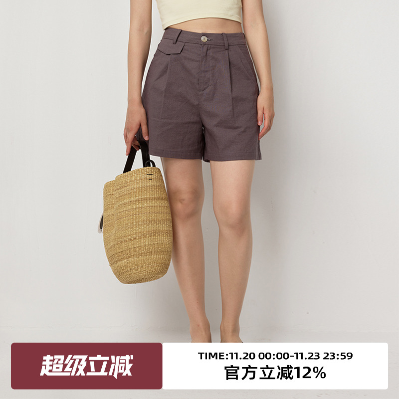 omont蛋挞家高腰短裤休闲裤