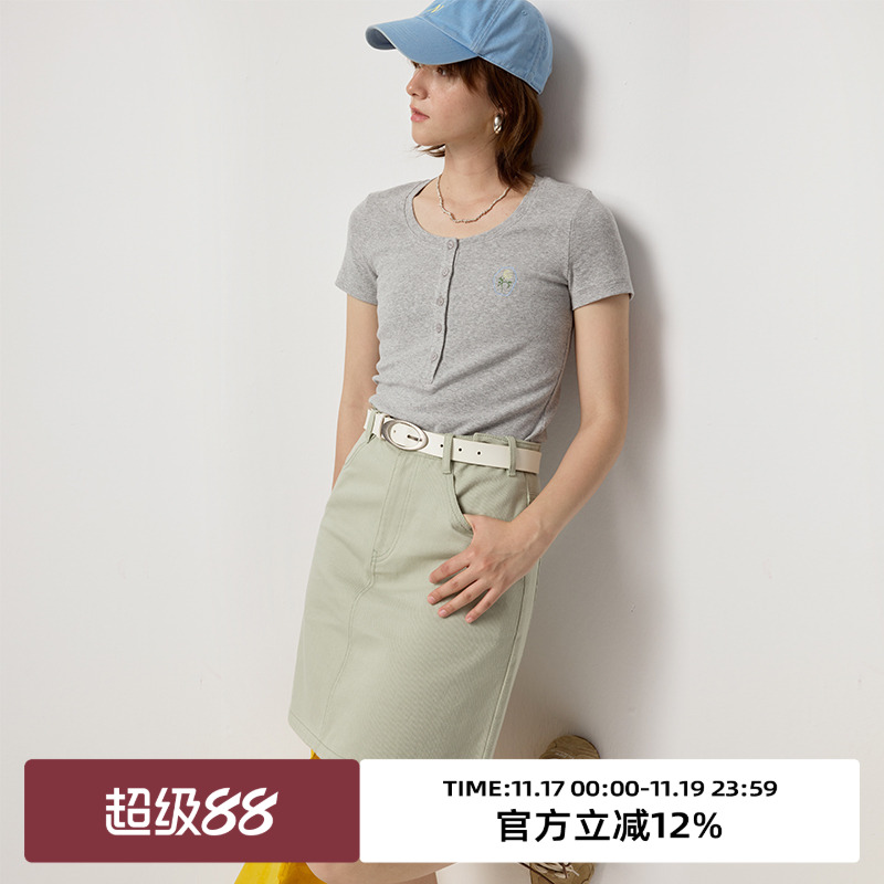 omont蛋挞家短袖修身显瘦短袖