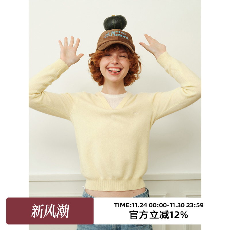 基础款全羊毛假两件针织毛衣