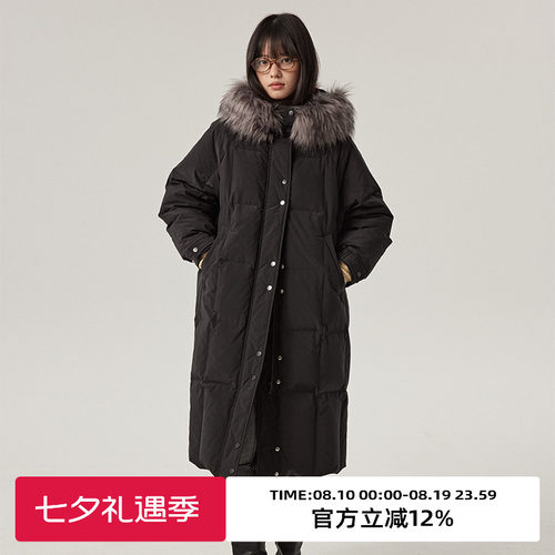 omont蛋挞家中长款羽绒服