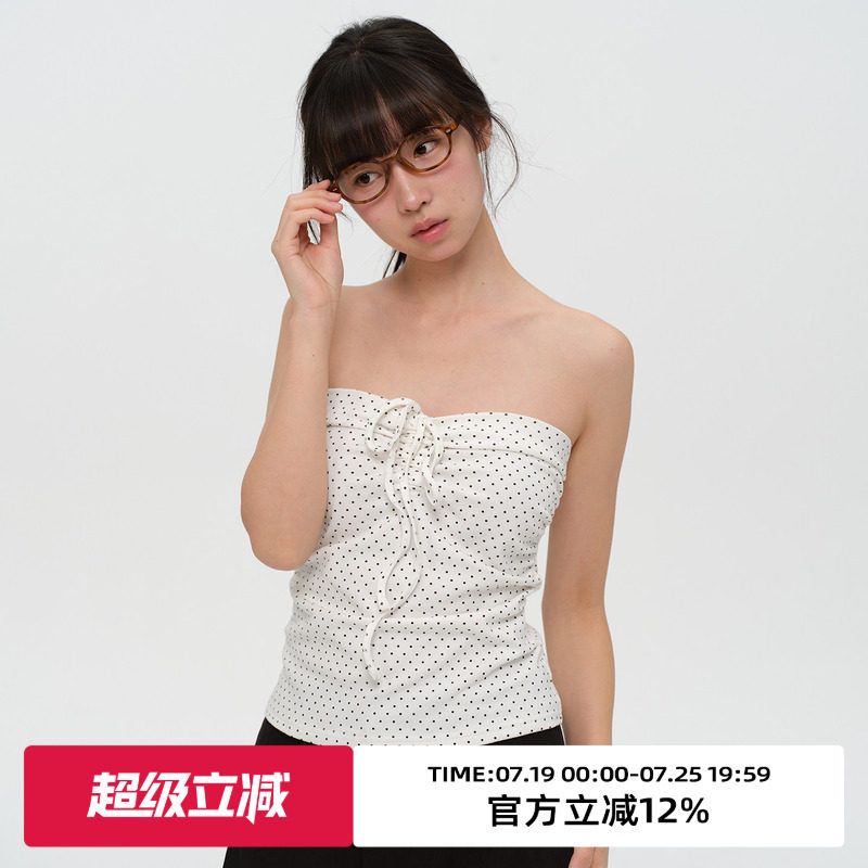 omont蛋挞度假风挂脖抹胸背心吊带2026夏季修身显瘦外穿无袖上衣
