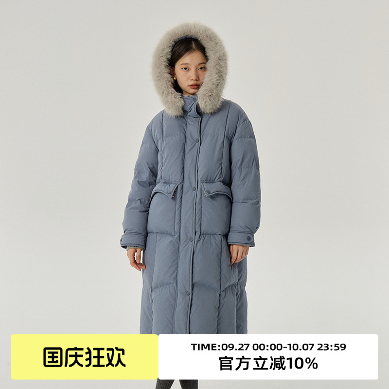 omont蛋挞家通勤中长羽绒服