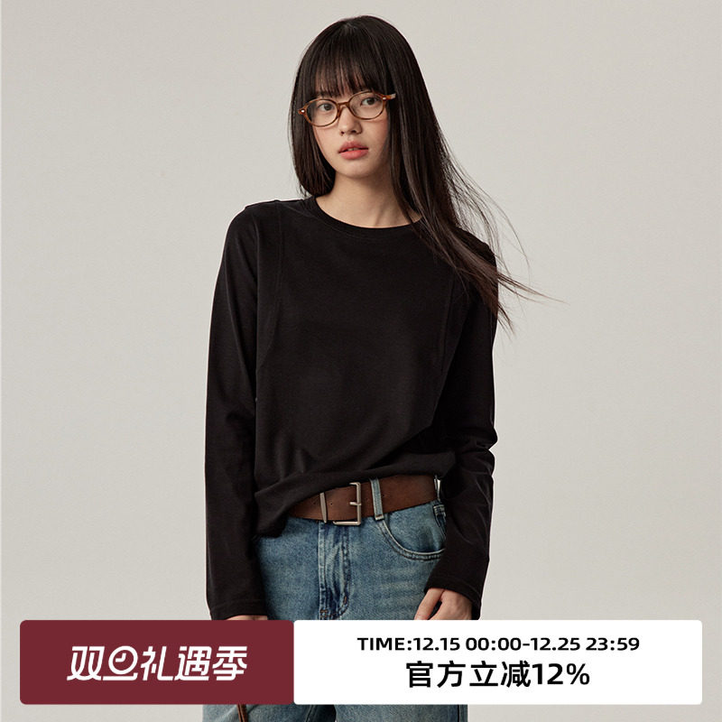 莱赛尔/长袖T恤/宽松基础百搭