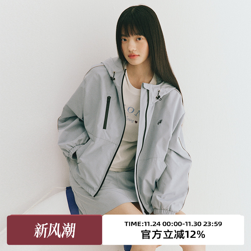 宽松版型/休闲连帽短外套