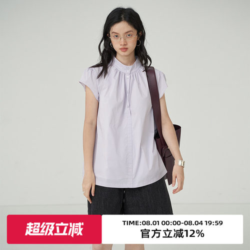 衬衫omont小飞袖复古宽松