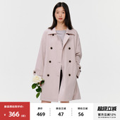 omont蛋挞家复古双排扣风衣外套2026春季 上衣 宽松休闲廓形中长款