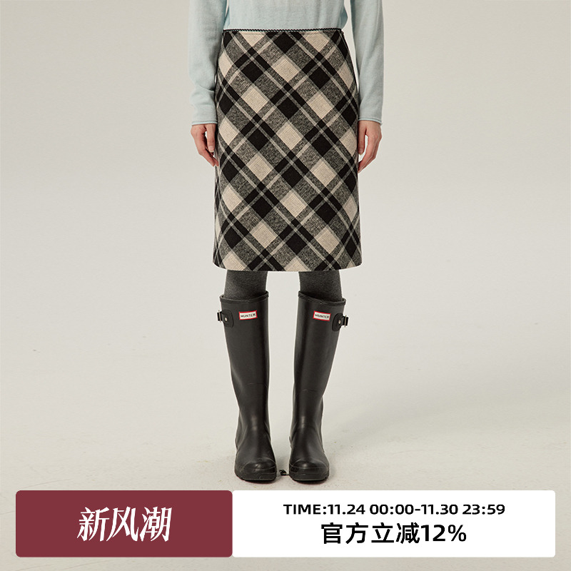 omont蛋挞家七分直筒半身裙