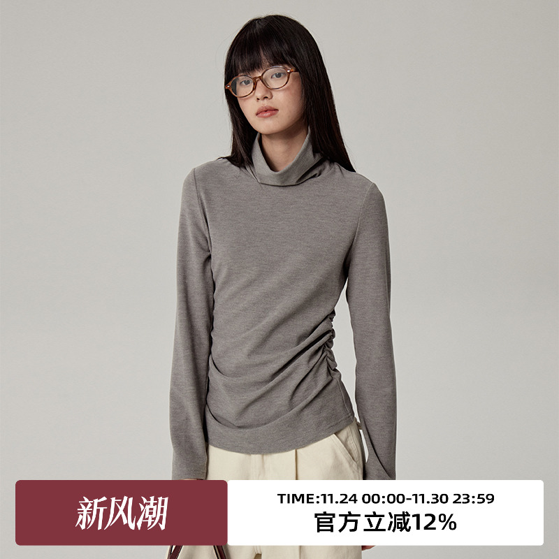 omont蛋挞家长袖堆堆领