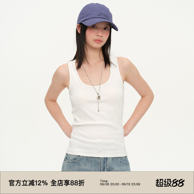 复古基础工字吊带背心
