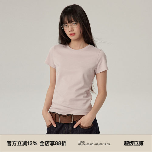 圆领/基础款/纯色修身T恤